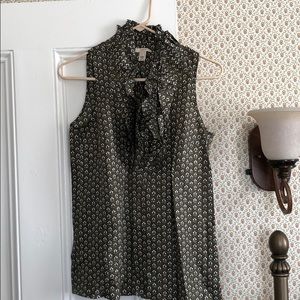 J.Crew silk green floral ruffle sleeveless top 2